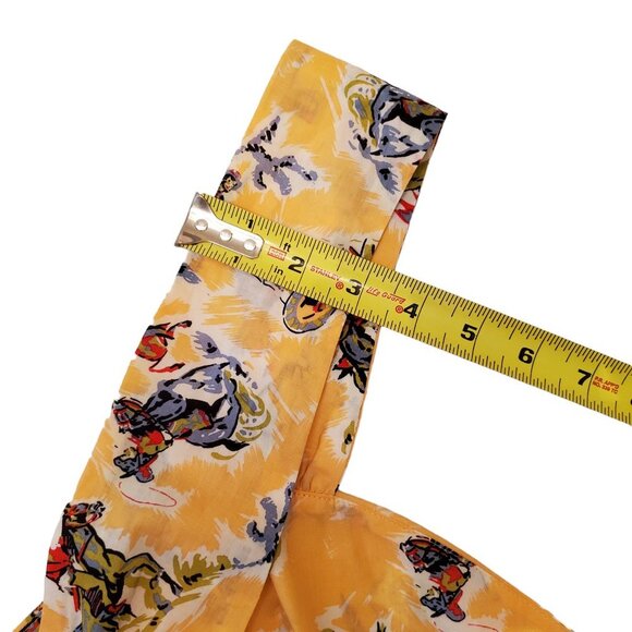 Modcloth Cropped Yellow Western Scene Sleeveless Blouse - Picture 12 of 15